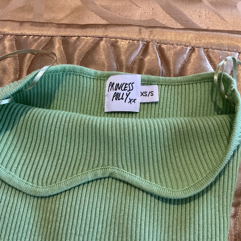 OH POLLY 2 Piece Strapless Green Dress with Matching Shrug Size XS/S - Picture 8 of 11